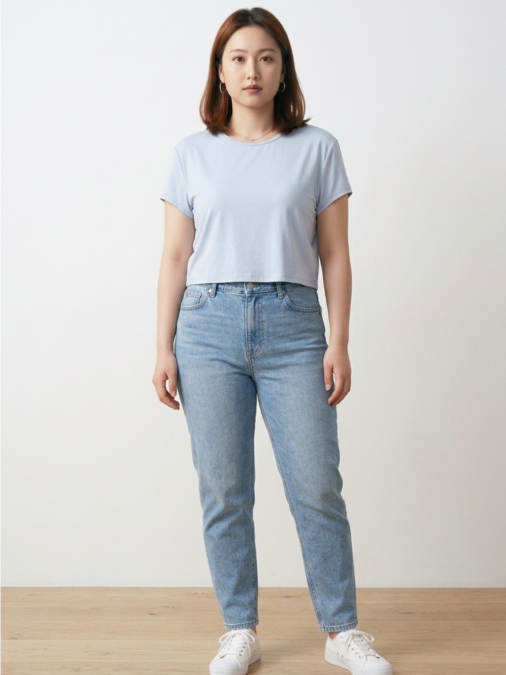 Divided Light Blue Cropped Crewneck Tee